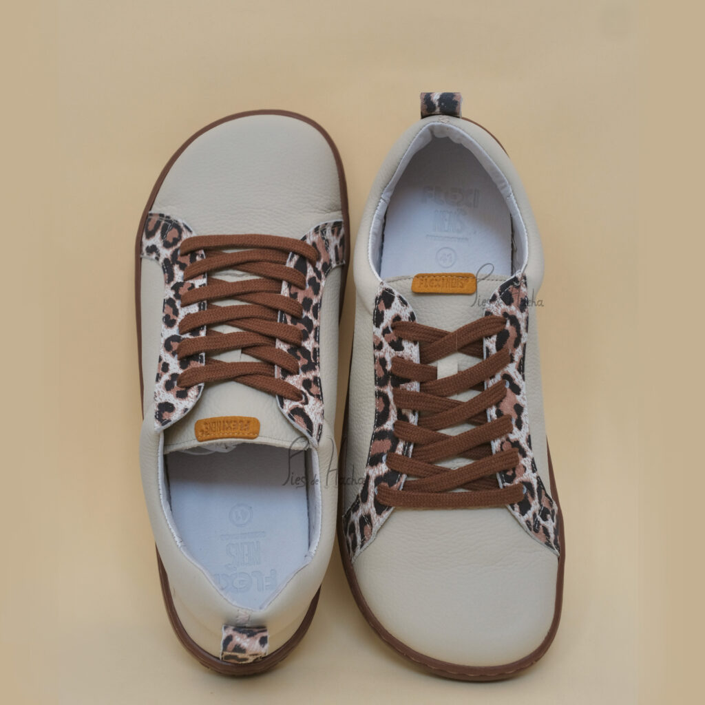 Zapatillas Nens ivory y leopardo