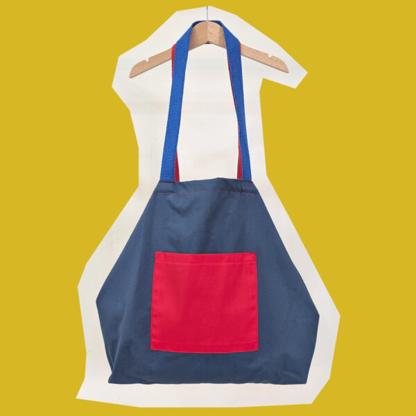 Bolso bicolor grande con bolsillo
