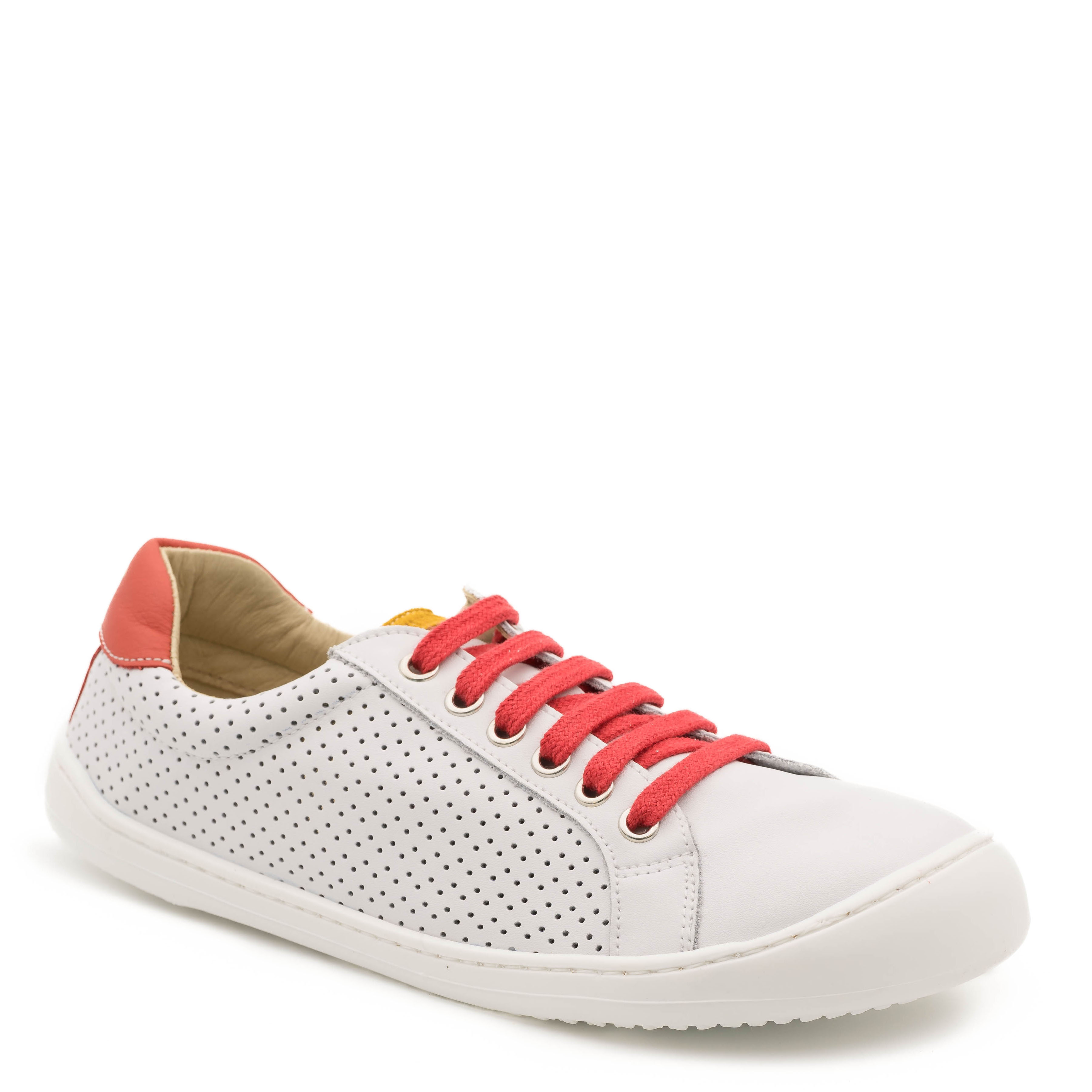 Zapatillas respetuosas Flexinens blancas y rojas