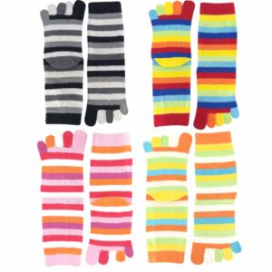 Calcetines de dedo rayas colores